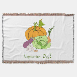 Minimalistischer Niedlicher Welttag für Vegetarier Decke