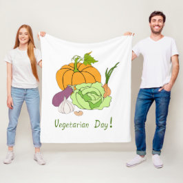 Minimalistischer Niedlicher Welttag für Vegetarier Fleecedecke