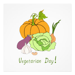 Minimalistischer Niedlicher Welttag für Vegetarier Fotodruck
