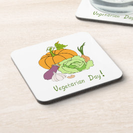 Minimalistischer Niedlicher Welttag für Vegetarier Getränkeuntersetzer