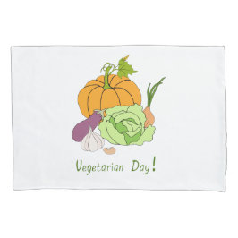 Minimalistischer Niedlicher Welttag für Vegetarier Kissenbezug