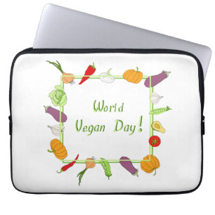 Minimalistischer Niedlicher Welttag für Vegetarier Laptopschutzhülle