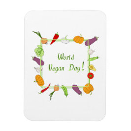 Minimalistischer Niedlicher Welttag für Vegetarier Magnet