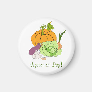 Minimalistischer Niedlicher Welttag für Vegetarier Magnet