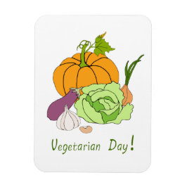 Minimalistischer Niedlicher Welttag für Vegetarier Magnet