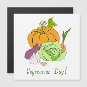 Minimalistischer Niedlicher Welttag für Vegetarier Magnetkarte