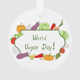 Minimalistischer Niedlicher Welttag für Vegetarier Ornament