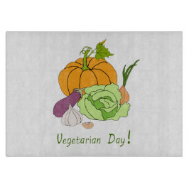 Minimalistischer Niedlicher Welttag für Vegetarier Schneidebrett