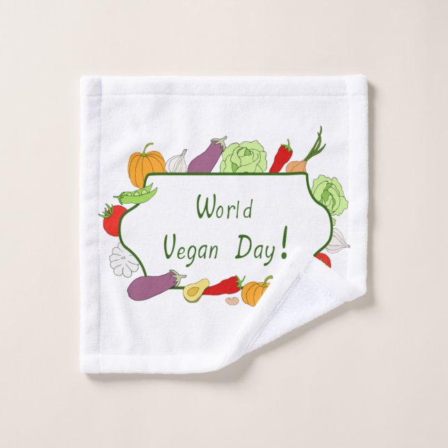 Minimalistischer Niedlicher Welttag für Vegetarier Waschlappen (Waschlappen)