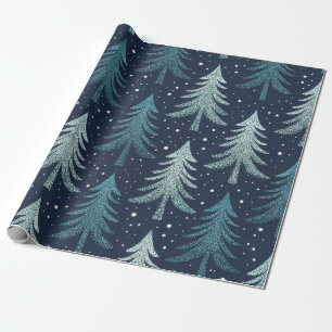 Minimalistischer nordischer Weihnachtsbaum  Geschenkpapier