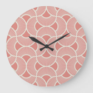 Minimalistischer Ogee-Sonnenaufgang-Fans ruhiges n Große Wanduhr
