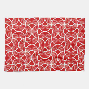 Minimalistischer Ogee-Sonnenaufgang Ventilatoren i Geschirrtuch