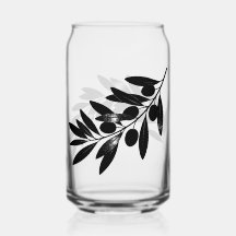 Minimalistischer Olivenzweig Glas