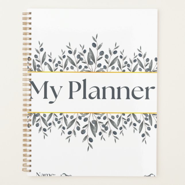 Minimalistischer Olivenzweig "Mein Planer" Planer (Vorderseite)