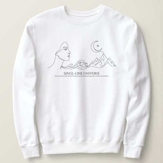 Minimalistischer One-Line-Kunst-Druck Sweatshirt (Design vorne)