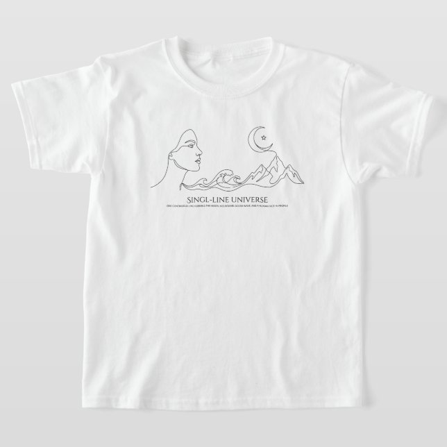 Minimalistischer One-Line-Kunstdruck T-Shirt (Ablage )