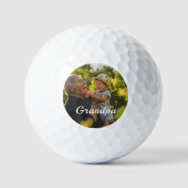 Minimalistischer Opa  Foto und Schrift personalisi Golfball