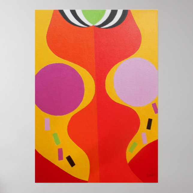 Minimalistischer orange-gelber Kunstdruck Poster (Vorne)