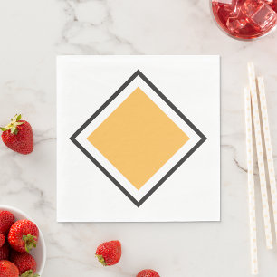 Minimalistischer orangefarbener Diamant geometrisc Serviette