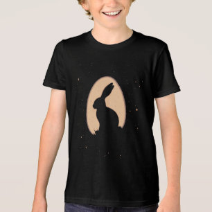 Minimalistischer Osterhase in Ei Form Tri-Blend Shirt