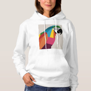 Minimalistischer Papagei: Farbblockdesign Hoodie