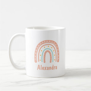 Minimalistischer Pastell-Boho-Regenbogen Personali Kaffeetasse