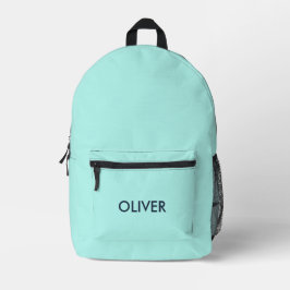 Minimalistischer Pastell-Mintgrüner Personalisiert Bedruckter Rucksack