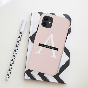 Minimalistischer Pastellrosa personalisierter Name Case-Mate iPhone Hülle