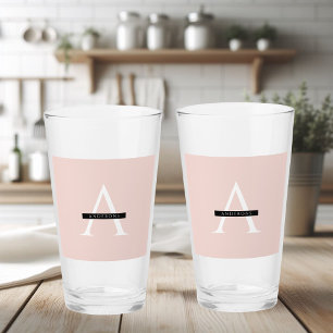 Minimalistischer pastellrosa personalisierter Name Glas