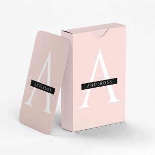 Minimalistischer Pastellrosa personalisierter Name Spielkarten