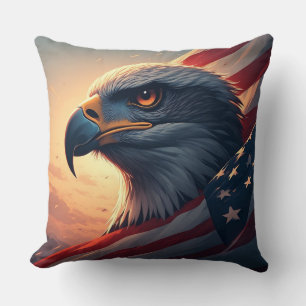 Minimalistischer Patriotischer Adler mit amerikani Kissen