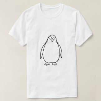 Minimalistischer Penguin Line Art T - Shirt