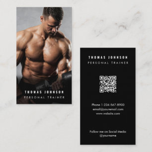 Minimalistischer Personal Trainer Fitness Athlet F Visitenkarte