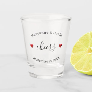 Minimalistischer Personalisierter Beifall Hochzeit Schnapsglas
