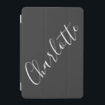 Minimalistischer Personalisierter Name für Skript  iPad Mini Hülle<br><div class="desc">Minimalistische Skripttypografie Name in Schwarz-Weiß-iPad-Fall</div>