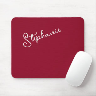 Minimalistischer personalisierter Schriftname Rotw Mousepad