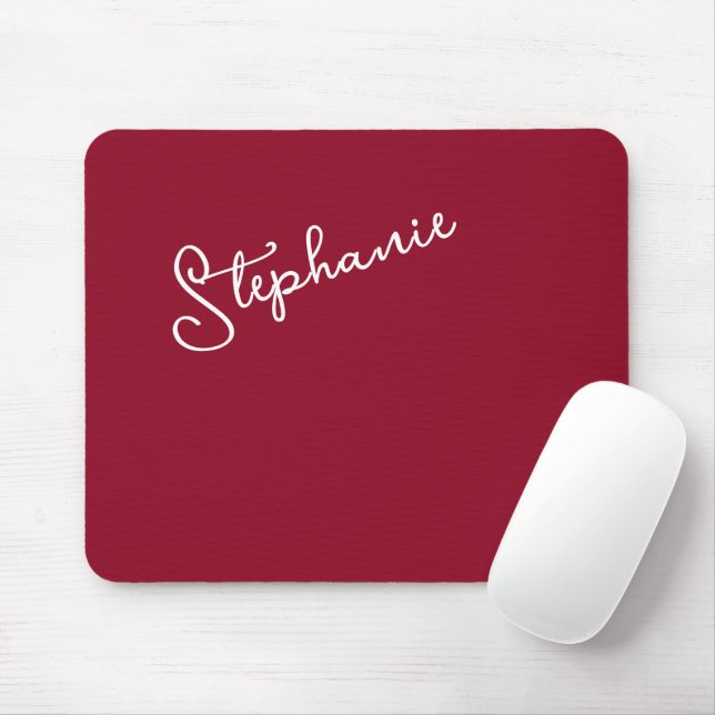 Minimalistischer personalisierter Schriftname Rotw Mousepad (Mit Mouse)