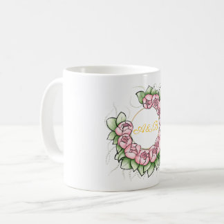 Minimalistischer Pfingstrosen-Kranz Hochzeitsbeche Kaffeetasse