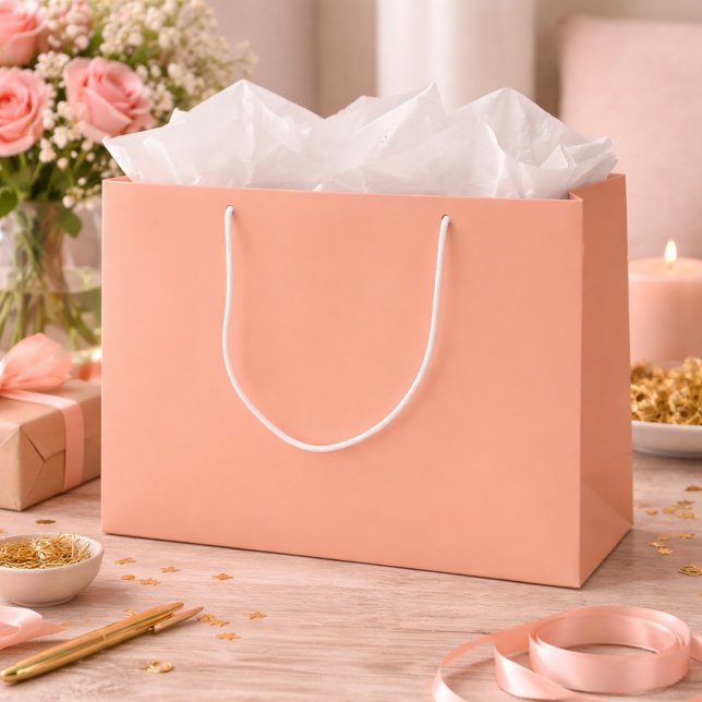 Minimalistischer Pfirsich Moderne Neutralität Große Geschenktüte (Von Creator hochgeladen)