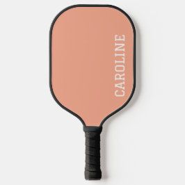 Minimalistischer Pfirsich personalisierter Name Pickleball Schläger