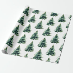 Minimalistischer Pine Tree Grüner Weihnachtsurlaub Geschenkpapier