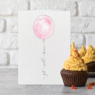 Minimalistischer Pink-Aquarellballon bald wieder g Karte