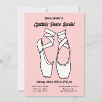 Minimalistischer Pink Ballet Dance Einladung