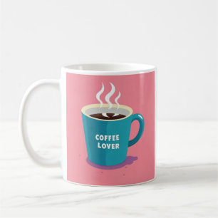 Minimalistischer Pink Blue Kaffeetasse Liebhaber