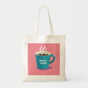 Minimalistischer Pink Blue Kaffeetasse Liebhaber Tragetasche