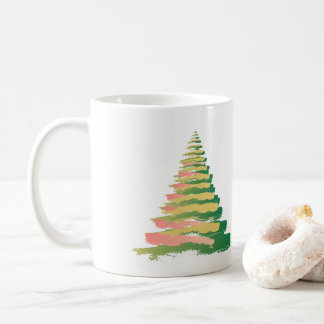Minimalistischer Pinselstrich-Christbaum Kaffeetasse