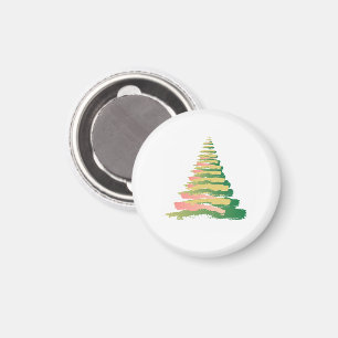 Minimalistischer Pinselstrich-Weihnachtsbaum Magnet