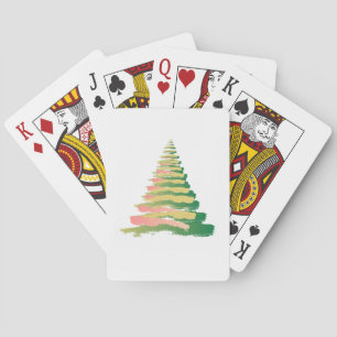 Minimalistischer Pinselstrich-Weihnachtsbaum Spielkarten
