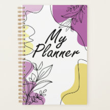 Minimalistischer Planer-Einband - Line Art Floral