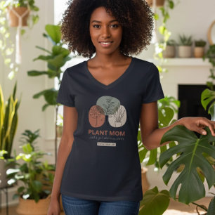 Minimalistischer Plant Mom Houseplant Liebhaber V- T-Shirt